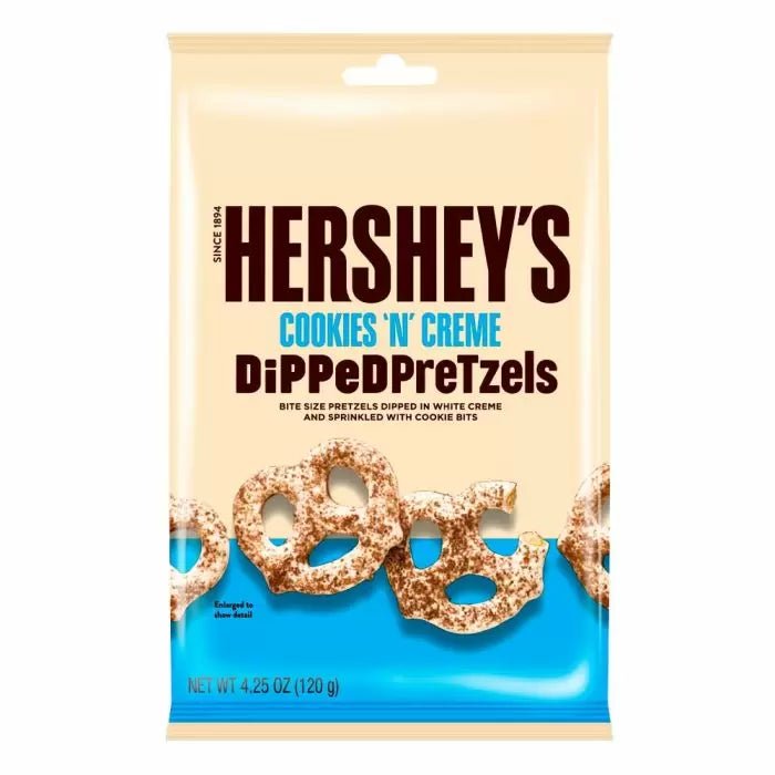 Hershey's Cookies 'N' Creme Dipped Pretzels 120g - Jessica's Sweets