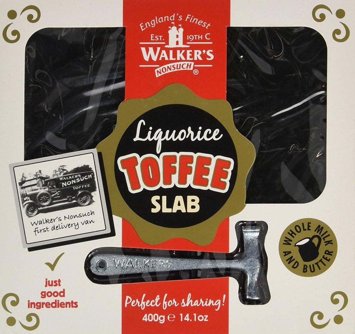 Walkers Liquorice Toffee Slab 400G - Jessica's Sweets