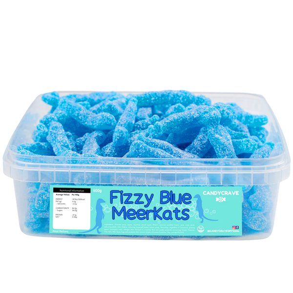 Candy Crave Fizzy Blue Meerkats Tub 600g - Jessica's Sweets