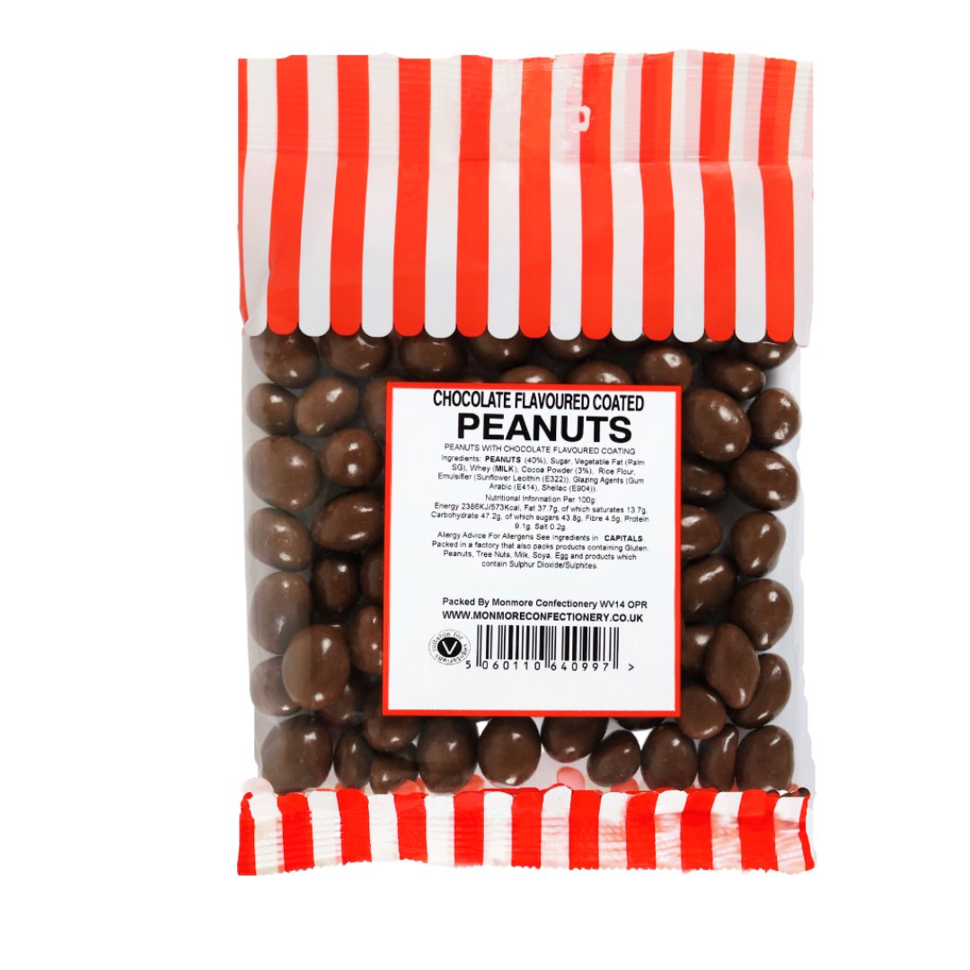 CHOCOLATE FLAVOUR COATED PEANUTS 140G - Jessica's Sweets