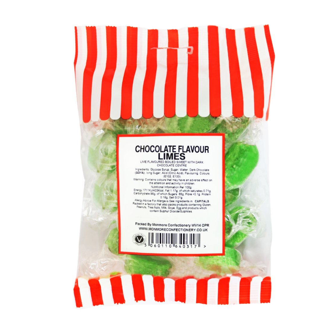 CHOCOLATE LIMES 140G - Jessica's Sweets