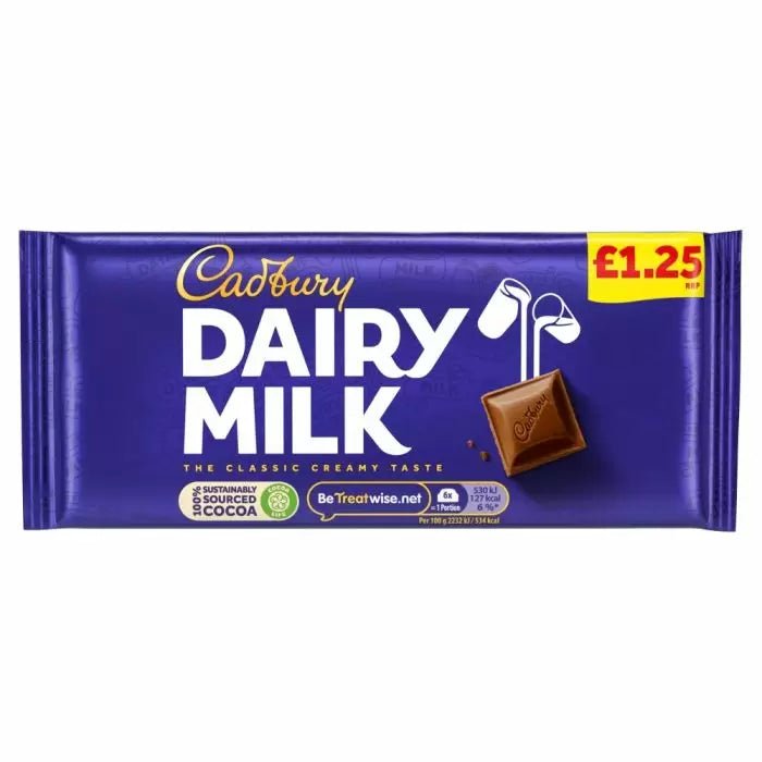 Cadburys Chocolate Dairy Milk 95G Bar - Jessica's Sweets