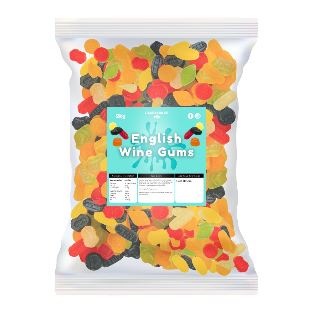 Candy Crave English Wine Gums 2kg - Jessica's Sweets