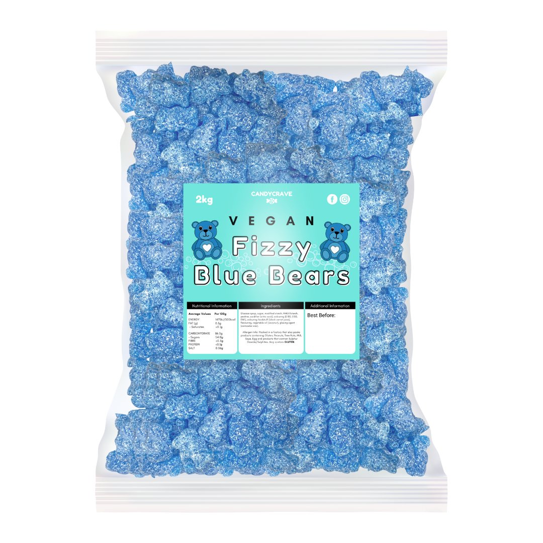Candy Crave Fizzy Blue Bears 2kg (VEGAN) - Jessica's Sweets