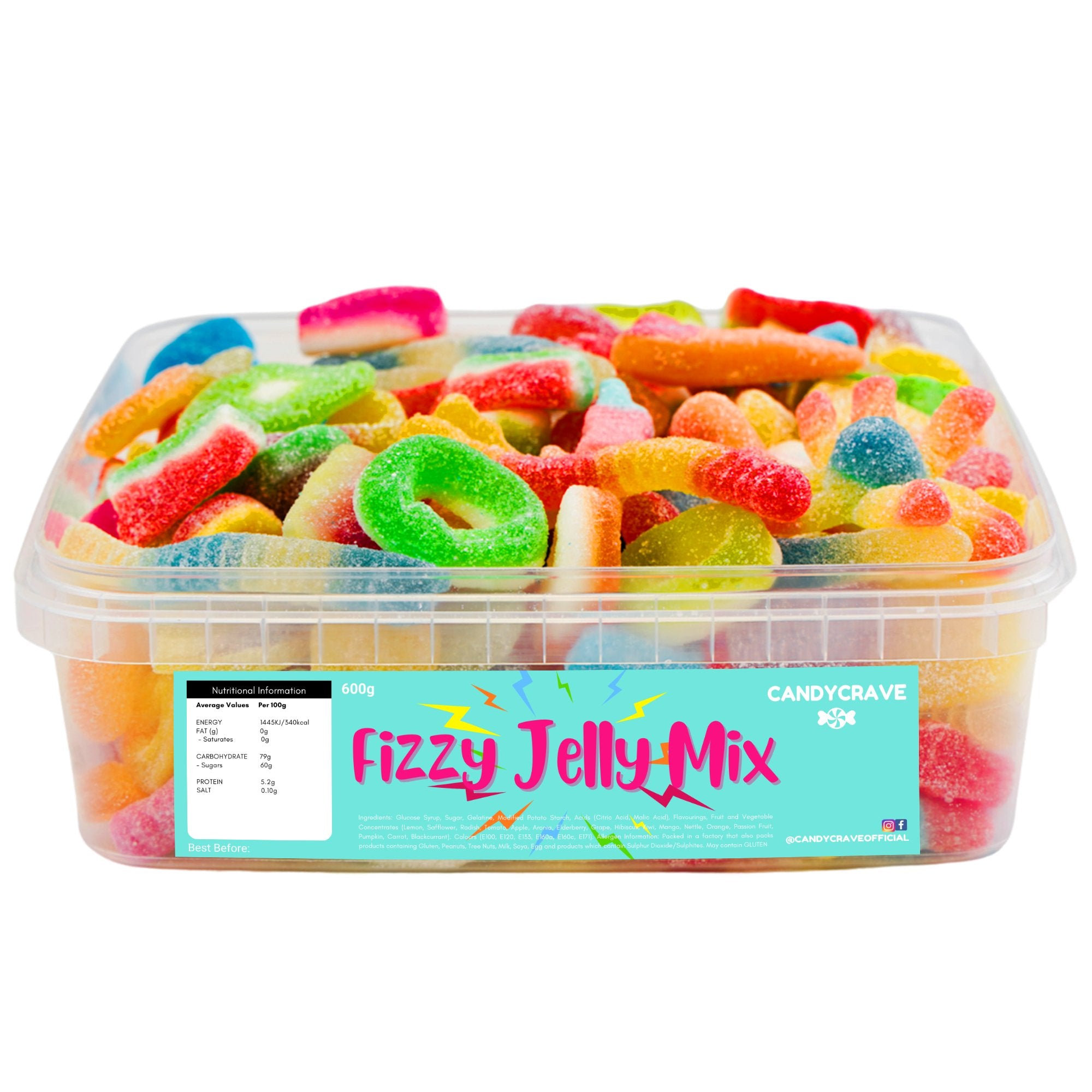 Candy Crave Fizzy Jelly Mix Tub 600g - Jessica's Sweets