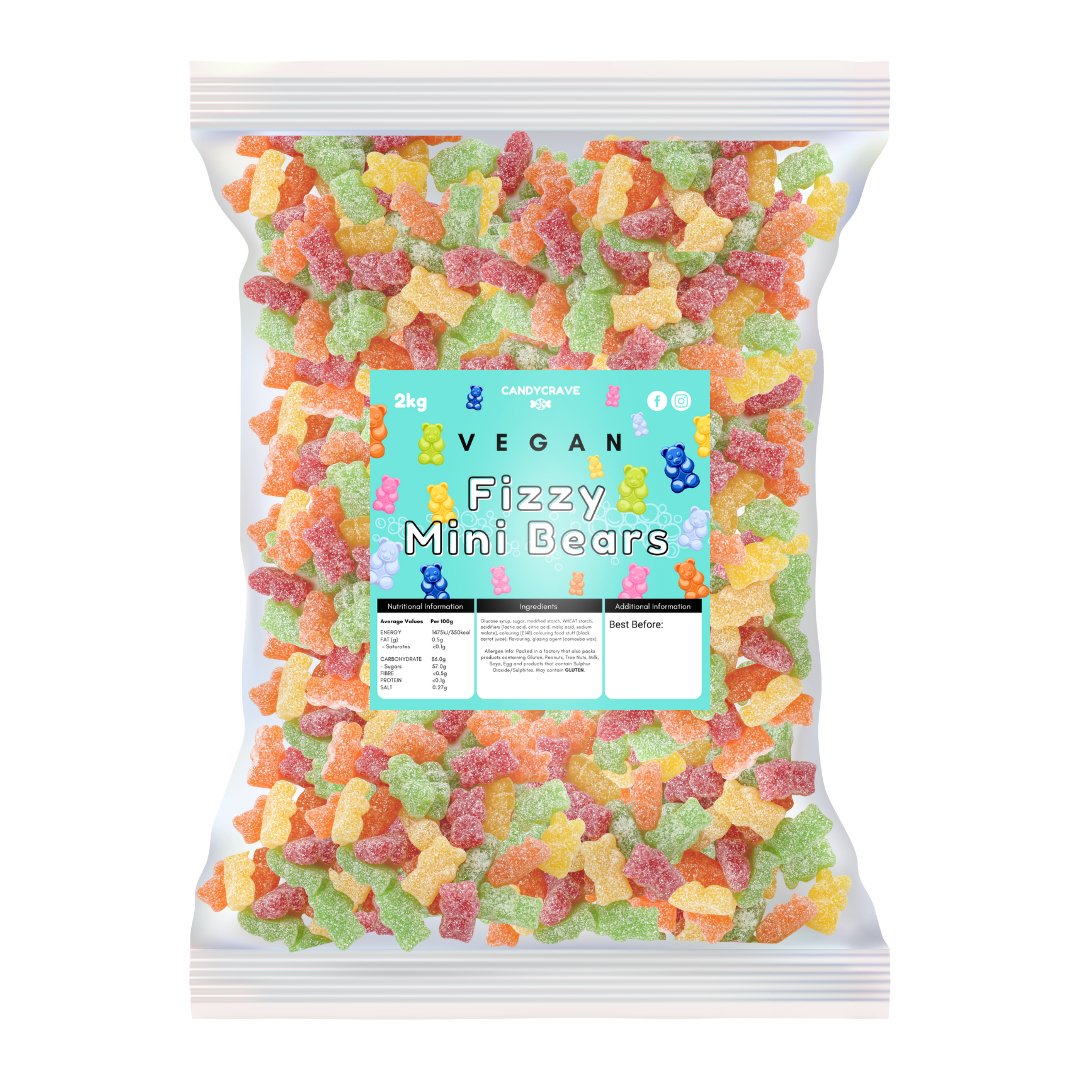 Candy Crave Fizzy Mini Bears 2kg (VEGAN) - Jessica's Sweets