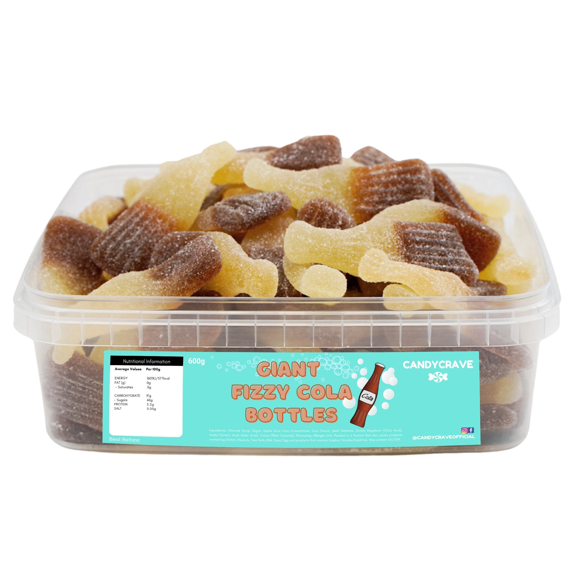Candy Crave Giant Fizzy Cola Bottles 600g - Jessica's Sweets