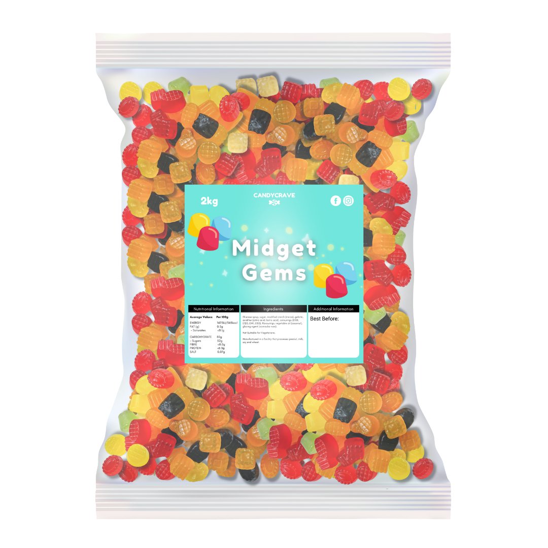 Candy Crave Midget Gems 2kg - Jessica's Sweets