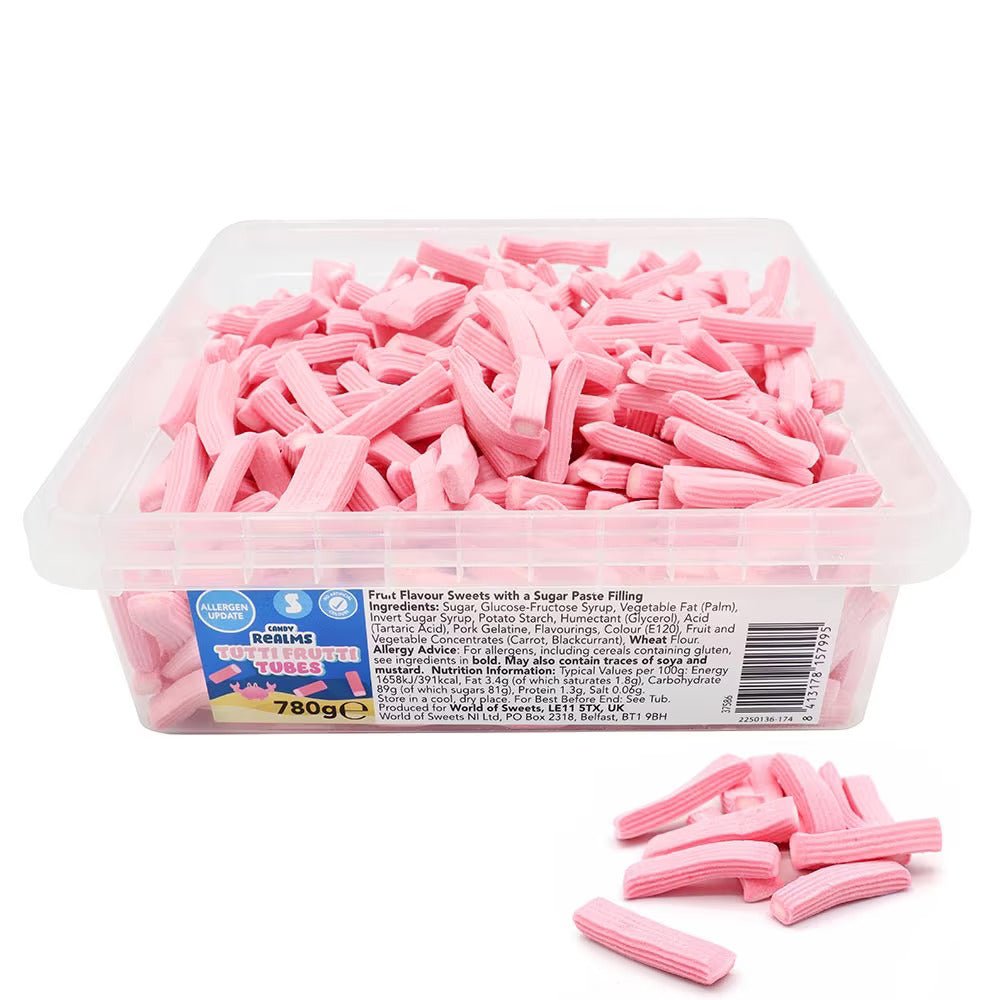 Candy Realms Tutti Frutti Tubes 780g - Jessica's Sweets