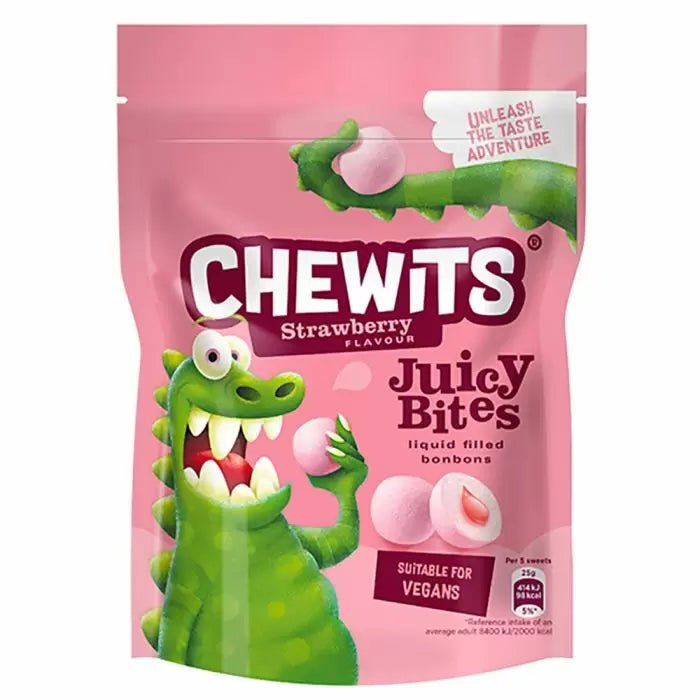 Chewits Juicy Bites Strawberry Pouch 115g - Jessica's Sweets