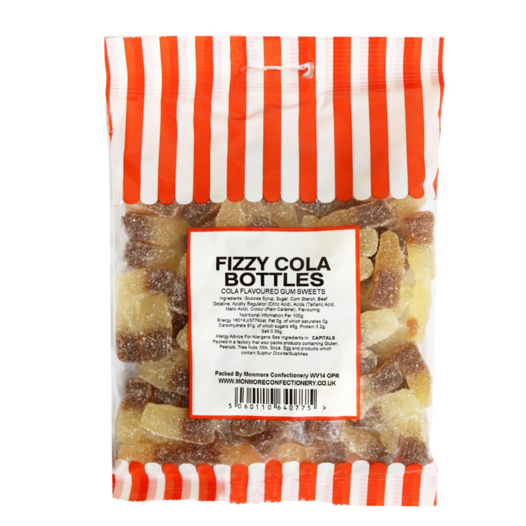 FIZZY COLA BOTTLES 140G - Jessica's Sweets