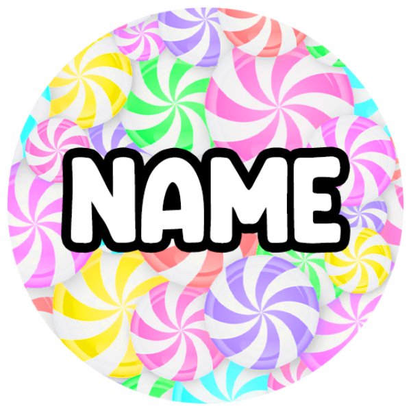 Personalised Name Sticker with Swirls Background - Jessica's Sweets