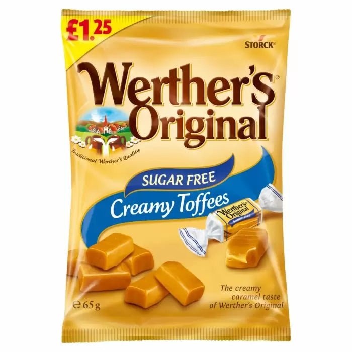 Werthers Original Sugar Free Creamy Toffees 65G - Jessica's Sweets