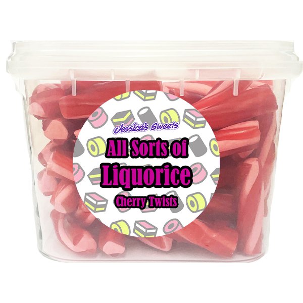Jessica's Sweets All Sorts of Liquorice Cherry Twists 180g - Jessica's Sweets