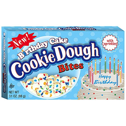 Birthday Cake Cookie Dough Bites Theatre Box 88g - Jessica's Sweets