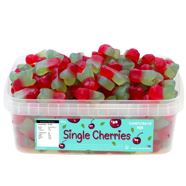 Candy Crave Single Cherries Tub 600g - Jessica's Sweets