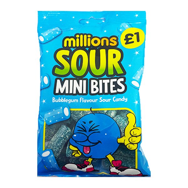 Millions Sour Bites Bubblegum 140g - Jessica's Sweets