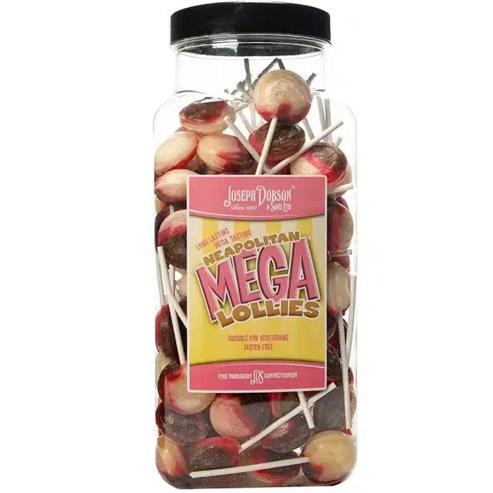Dobsons Neopolitan Lollies Jar - 90 Count - Jessica's Sweets