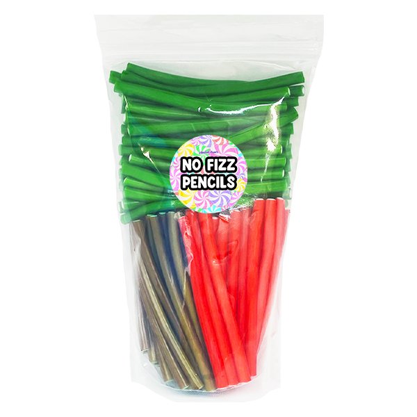 No Fizzy Assorted Fondant Filled Pencil Sweets x 100 Pouch