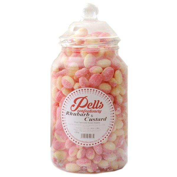 Pells Rhubarb & Custard Jars 2.5kg - Jessica's Sweets