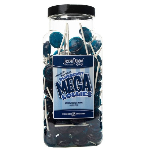 Dobson Blueberry Lollies Jar - 90 Count - Jessica's Sweets