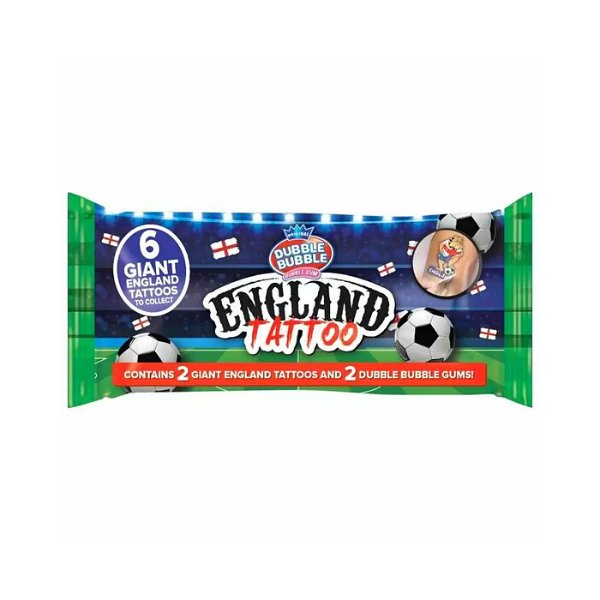 Dubble Bubble England Tattoo Gum 8g - Jessica's Sweets