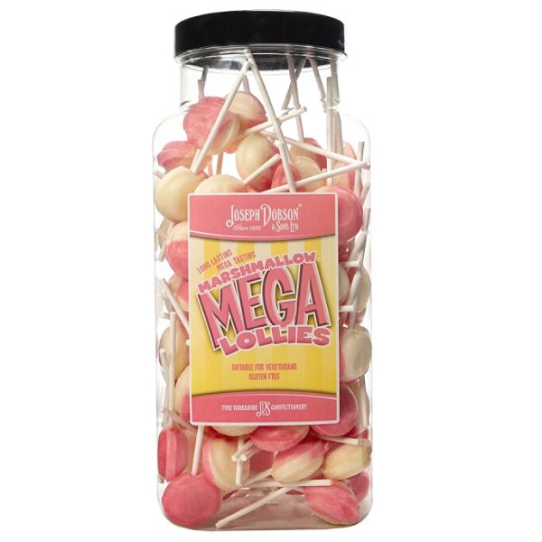 Dobson Marshmallow Lollies Jar - 90 Count - Jessica's Sweets
