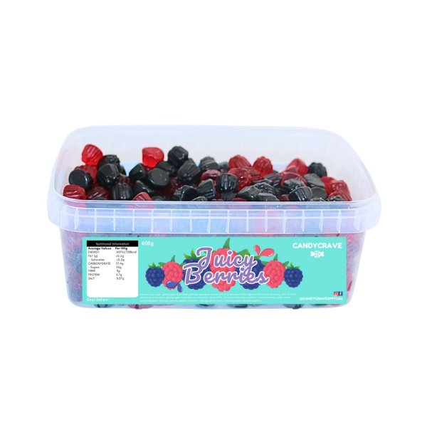Candy Crave Juicy Berries Tub 600g - Jessica's Sweets