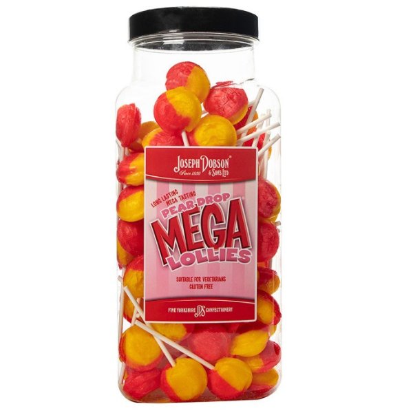Dobson Pear Drop Lollies Jar - 90 Count - Jessica's Sweets