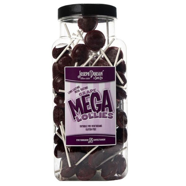 Dobson Grape Lollies Jar - 90 Count - Jessica's Sweets