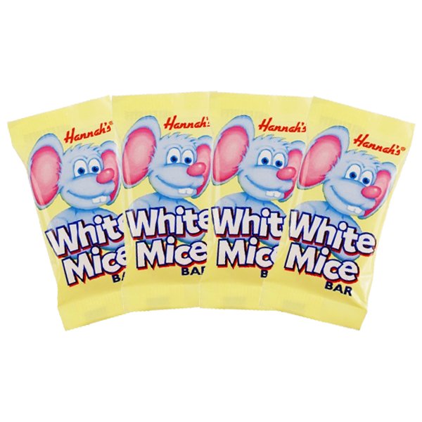 Hannah's White Mice Bar 14g x 4 - Jessica's Sweets