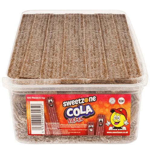 Sweetzone Fizzy Cola Belts Tub 100 Pieces