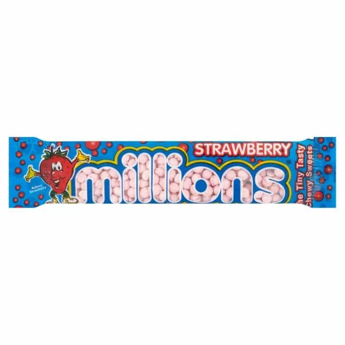 Millions Strawberry Tube 45g - Jessica's Sweets