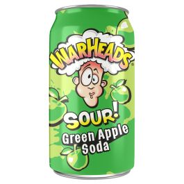 Warheads Sour Green Apple Soda Cans 355ml - Jessica's Sweets