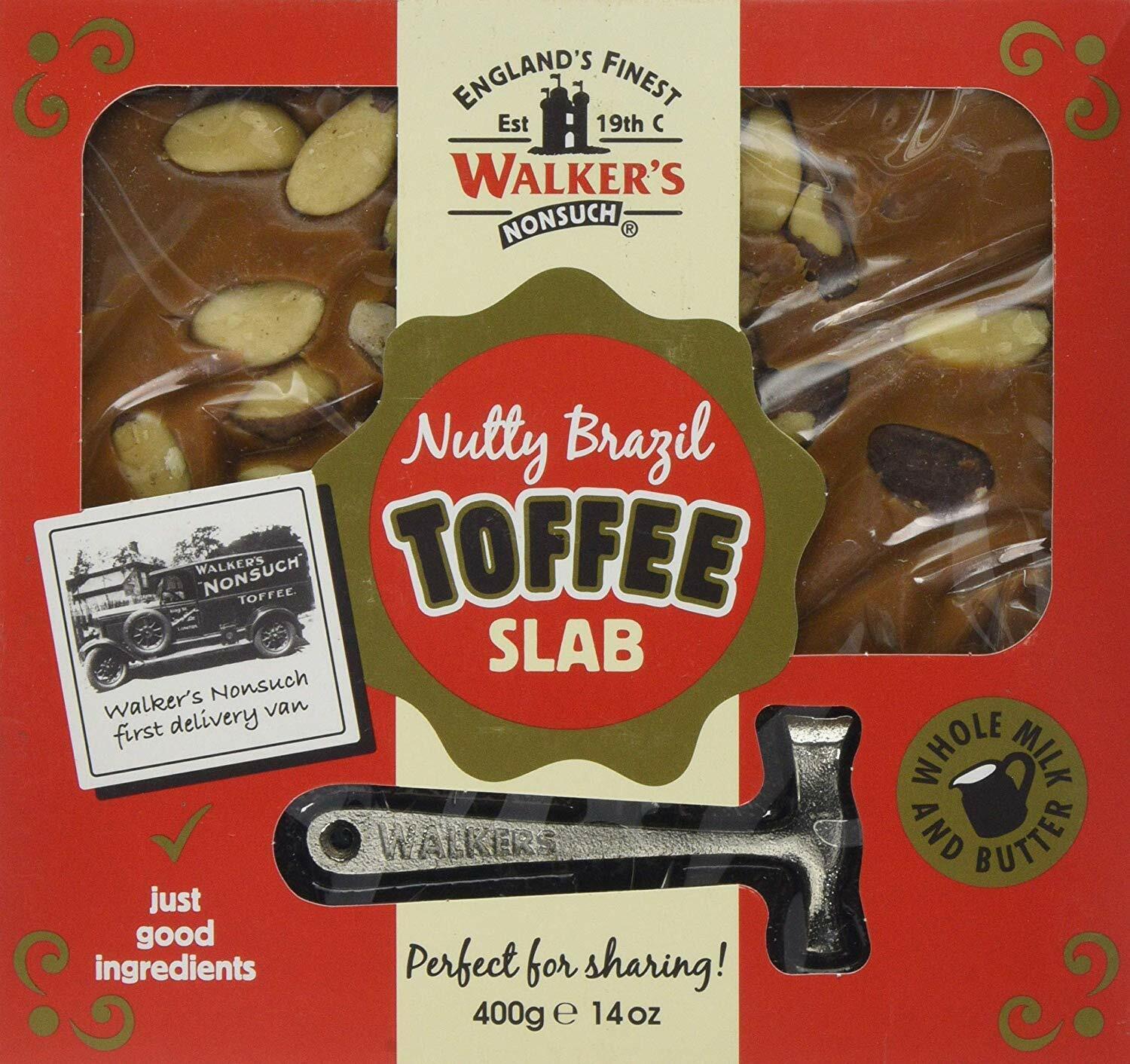 Walkers Nutty Brazil Toffee Slab 400G - Jessica's Sweets