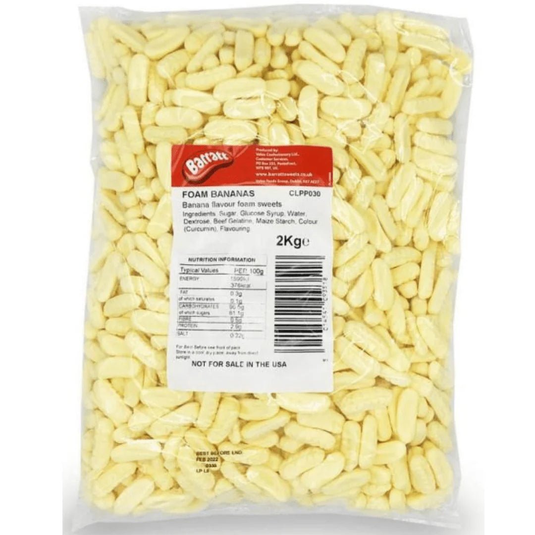 Barratt Foam Banana 2kg - Jessica's Sweets