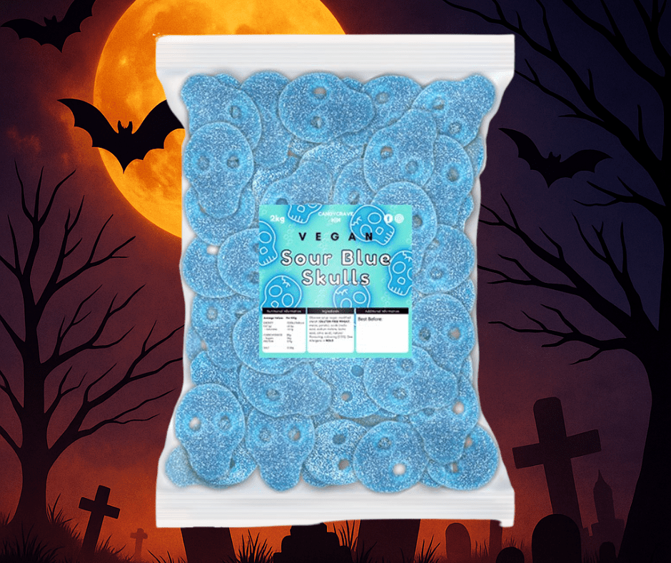 Candy Crave Vegan Fizzy Blue Skulls 2kg
