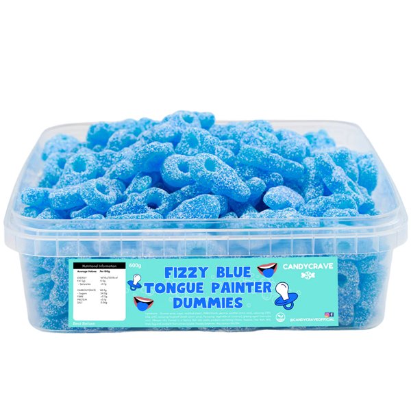 Candy Crave Fizzy Blue Tongue Painter Dummies Tub 600g - Jessica's Sweets