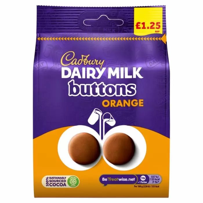 Cadburys Giant Chocolate Orange Buttons 95g - Jessica's Sweets