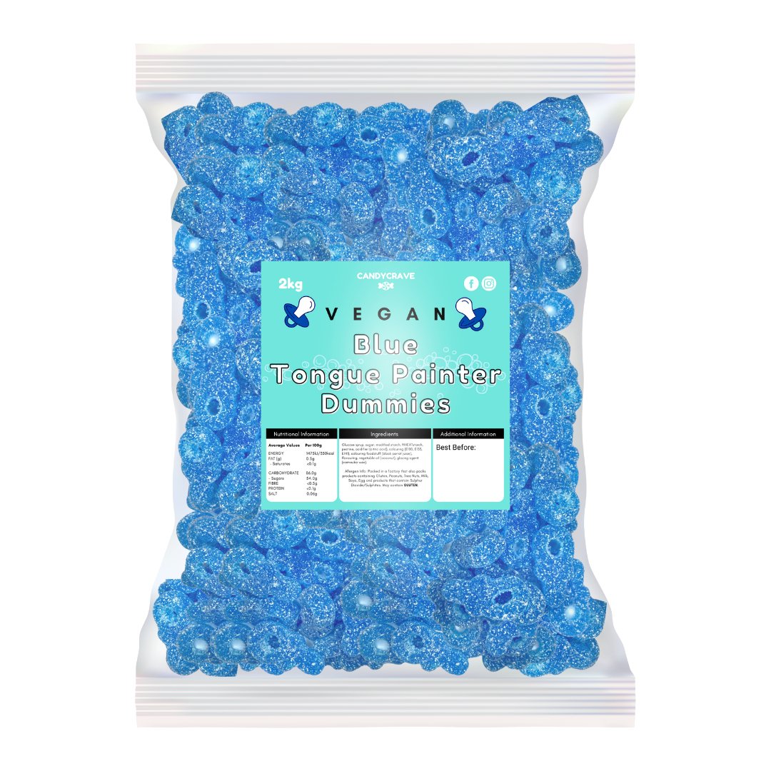 Candy Crave Fizzy Blue Tongue Painter Dummies 2kg (VEGAN) - Jessica's Sweets