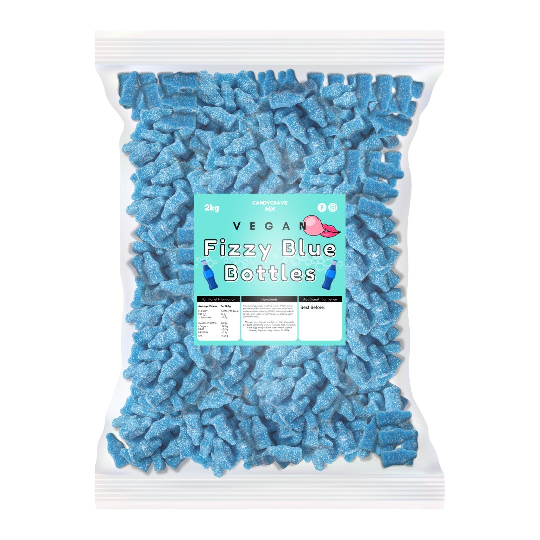 Candy Crave Fizzy Blue Bottles 2kg (VEGAN) - Jessica's Sweets