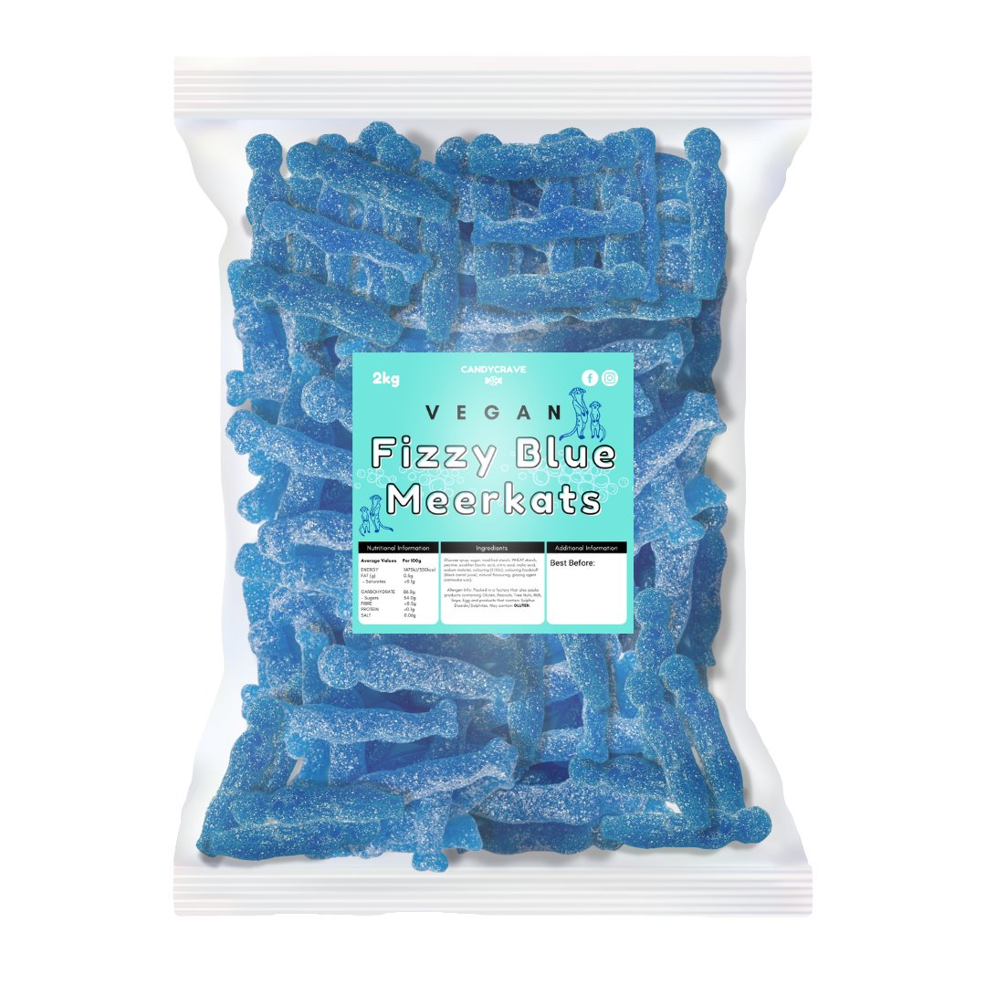 Candy Crave Fizzy Blue Meerkats 2kg (VEGAN) - Jessica's Sweets