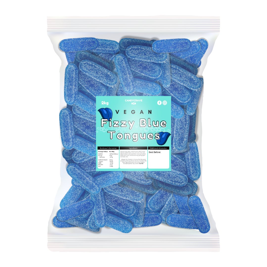 Candy Crave Fizzy Blue Tongues 2kg (VEGAN) - Jessica's Sweets