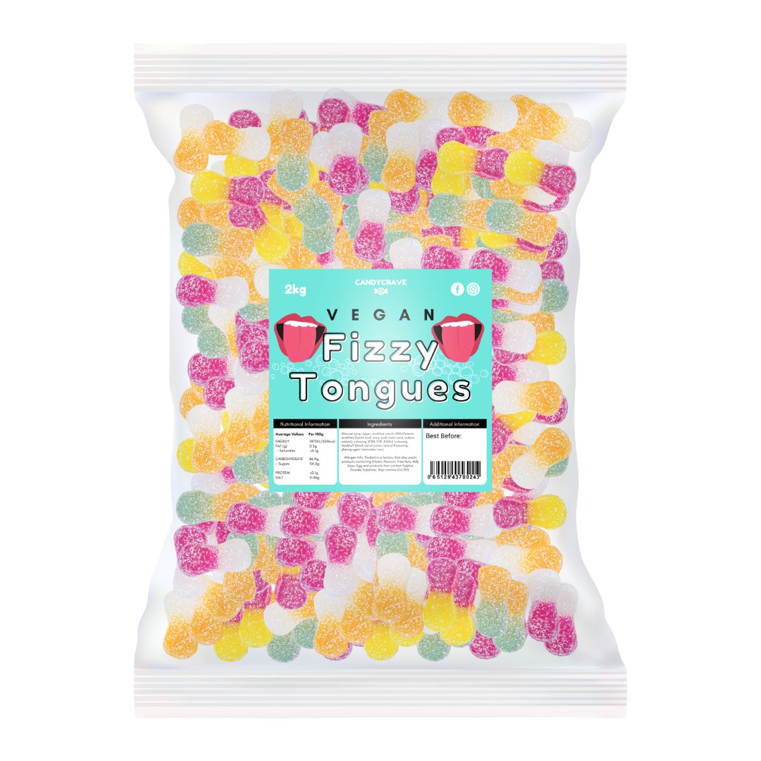 Candy Crave Fizzy Tongues 2kg (VEGAN) - Jessica's Sweets