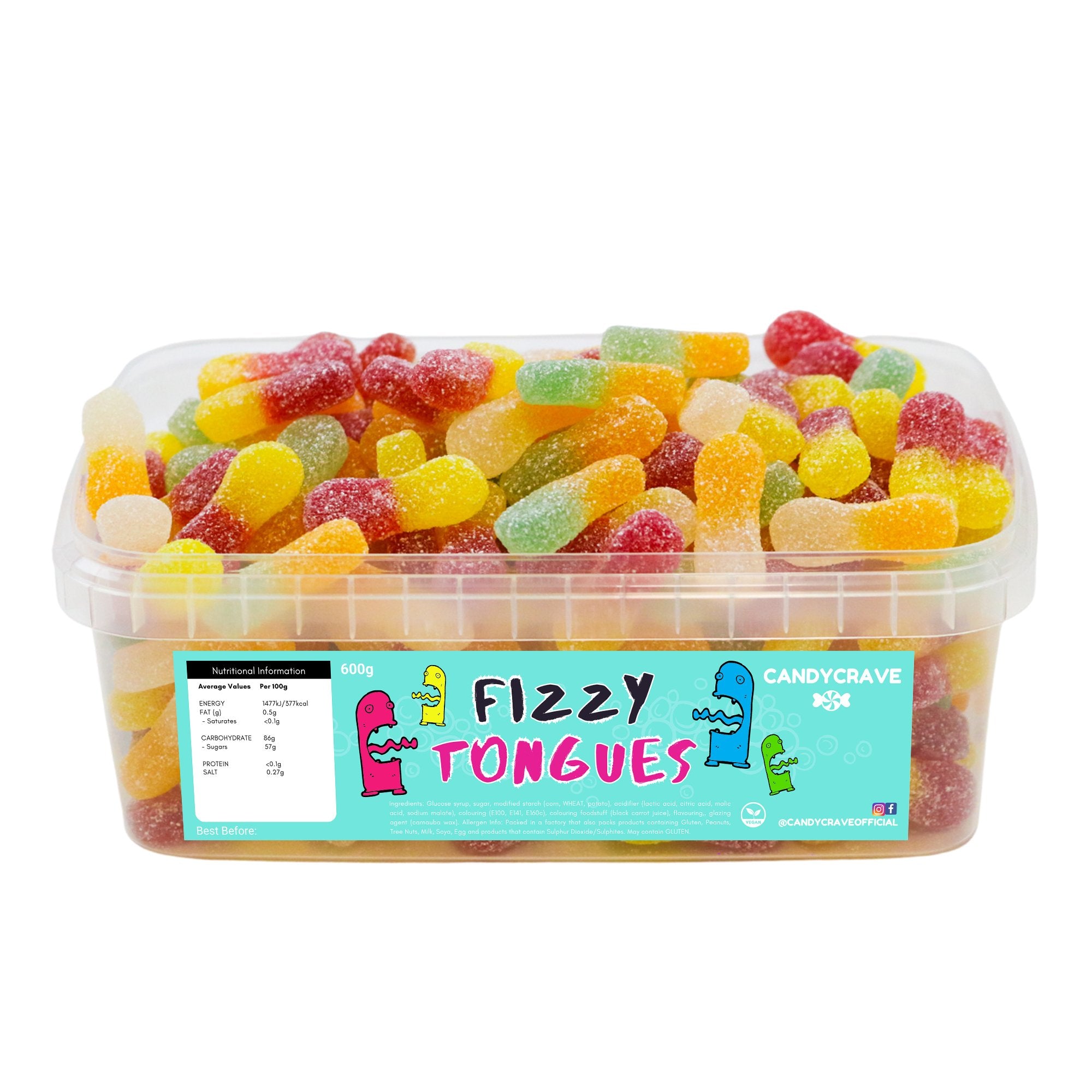 Candy Crave Fizzy Tongues 600g - Jessica's Sweets