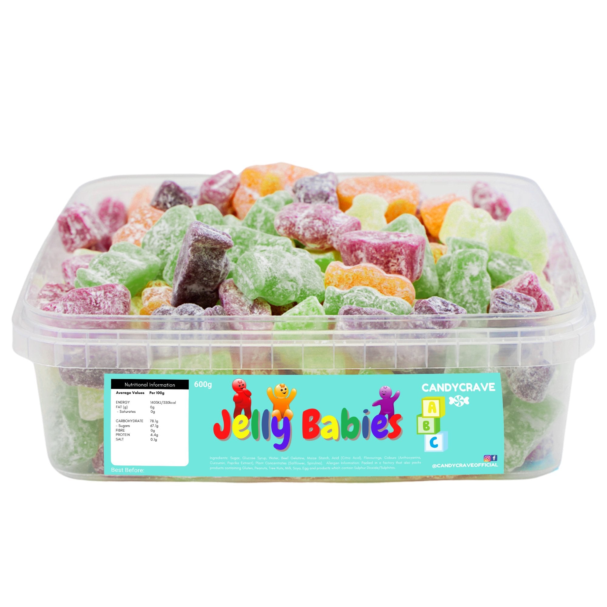 Candy Crave Jelly Babies Tub 600g - Jessica's Sweets