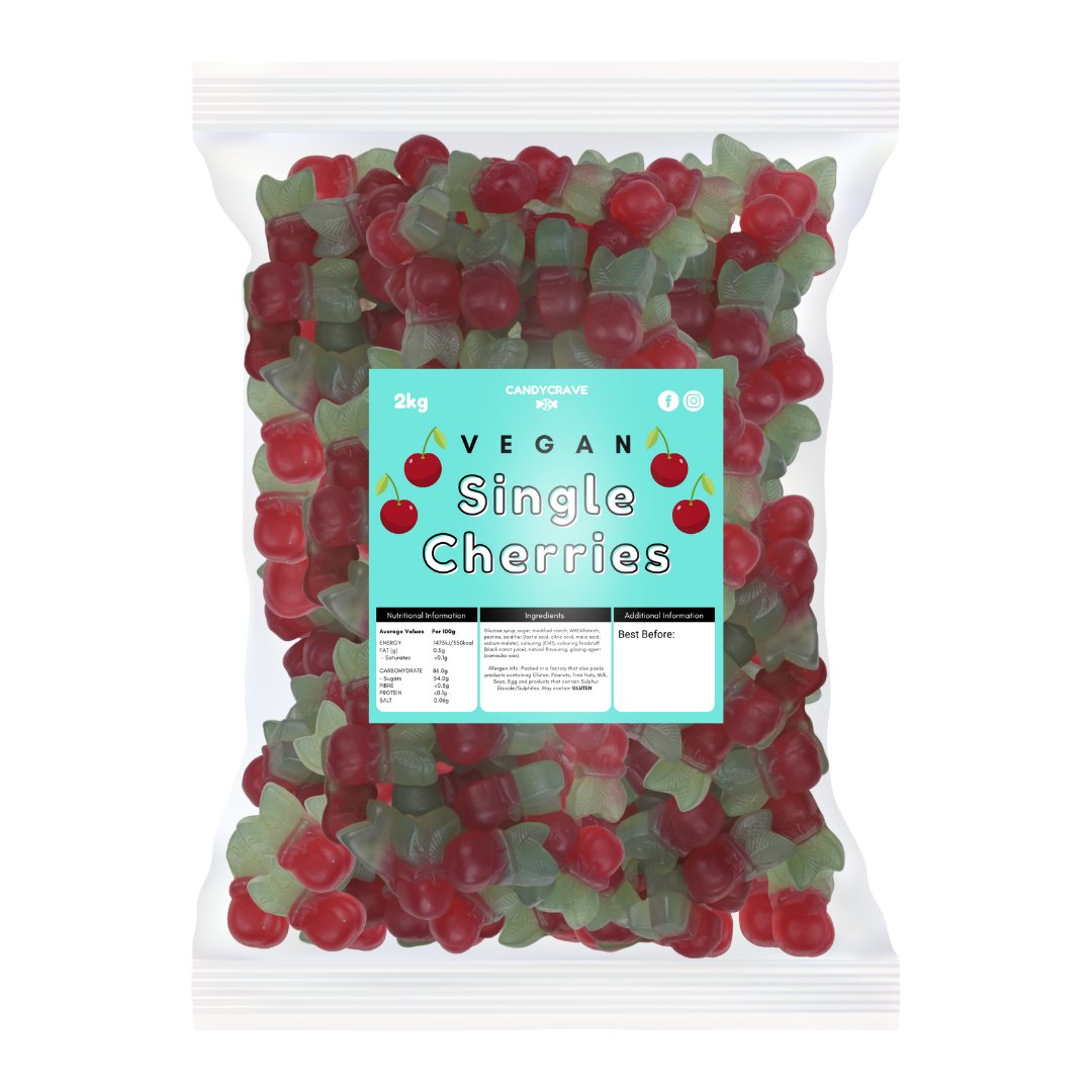 Candy Crave Single Cherries 2kg (VEGAN) - Jessica's Sweets