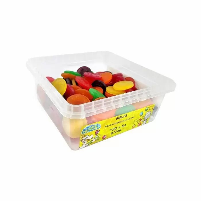 Crazy Candy Factory Jelly Smiles Tub 120pcs - Jessica's Sweets