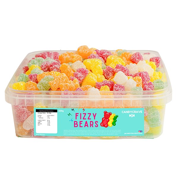 Candy Crave Fizzy Bears Tub 600g - Jessica's Sweets