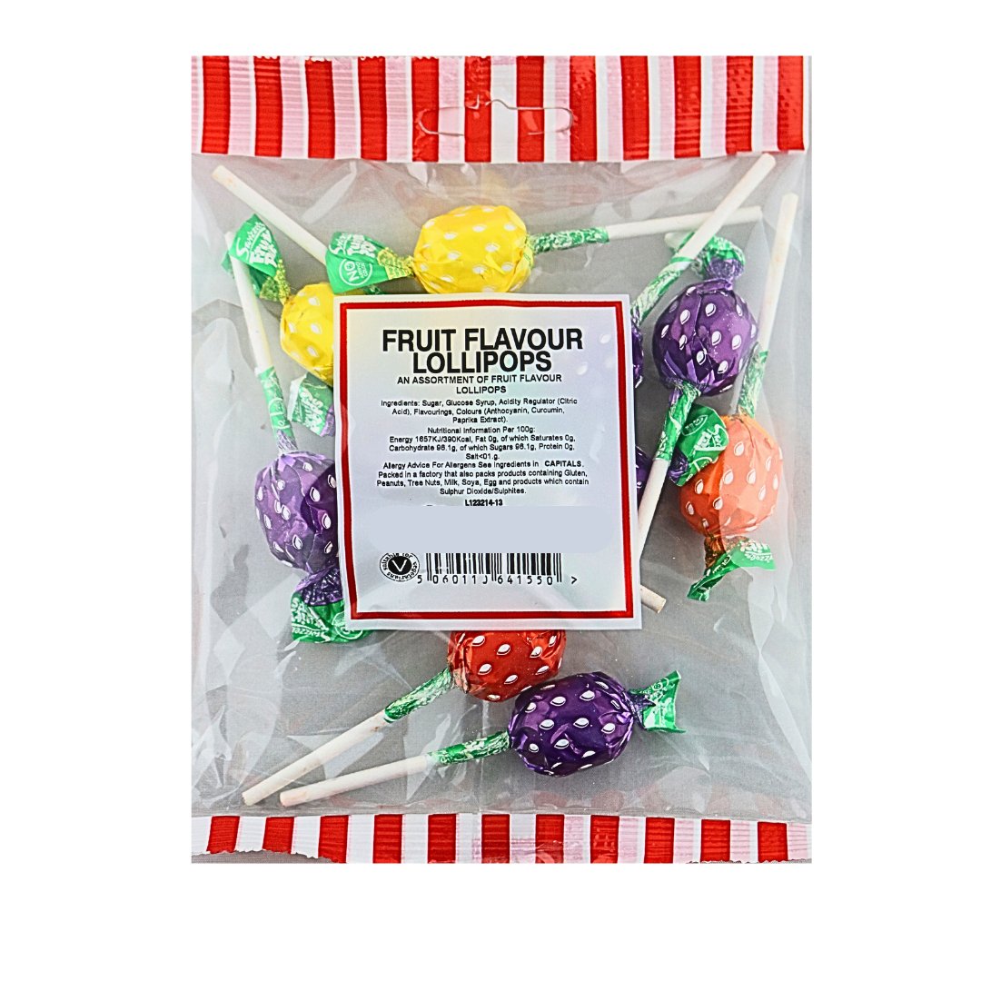 FRUIT FLAVOUR LOLLIPOPS 125G - Jessica's Sweets